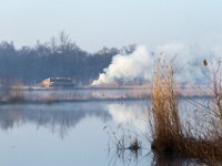 Verbranding van afval van riet